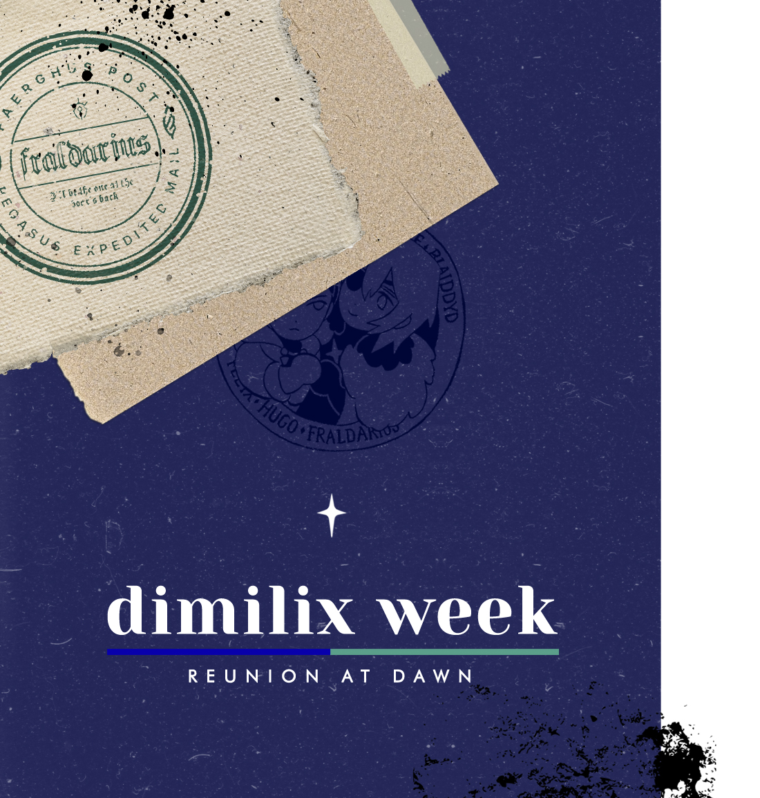 dimilixweek's tweet image. Journey with us and also Felix to desperately track down Dimitri with a Dimilix Week passport! Collect stamps from different artists for each prompt day like you're sneaking past Imperial checkpoints only to miss the boar once more!

Featuring sneak peek stamp art by @baoxie_ 💙