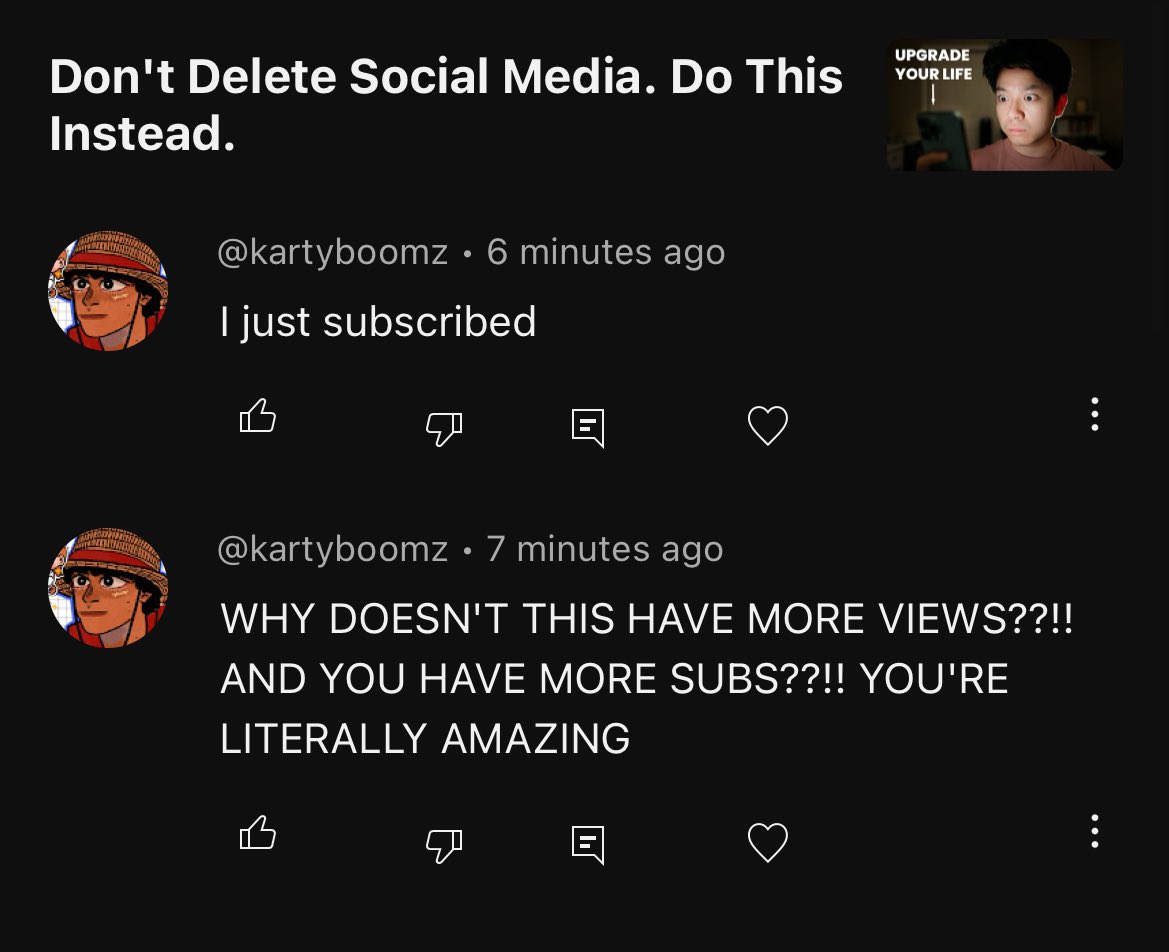 adotleee's tweet photo. My favourite type of comments to get. 

Thank you random viewer. https://t.co/iOCRdeNR4Y