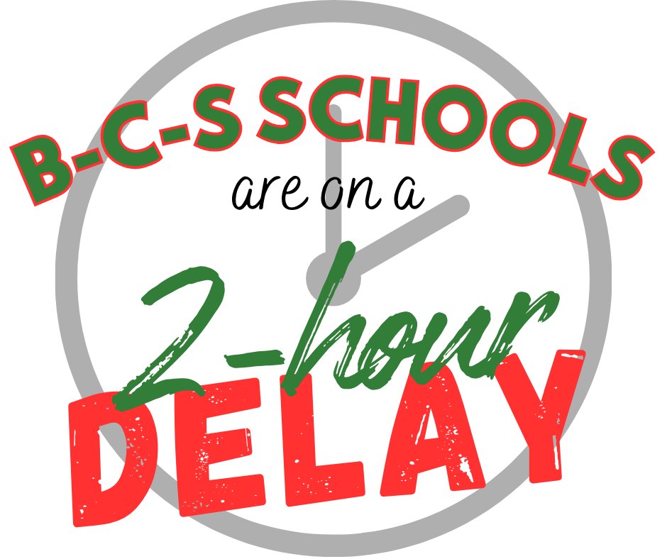 BCS_SchoolDist's tweet photo. 📢 Attention Benton-Carroll-Salem School Community! 📢
🕒 We'll be operating on a 2-hour delay tomorrow, 1/16/24. Please plan accordingly and stay warm! ❄️ https://t.co/P4tCcoZzFK