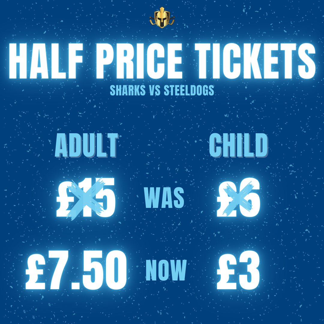 HALF PRICE HOCKEY is BACK this Sunday at the Sharktank! 🦈

The same hockey for half the price?! Yes please!

🎟️ Grab your tickets now here sharksihc.com/tickets/