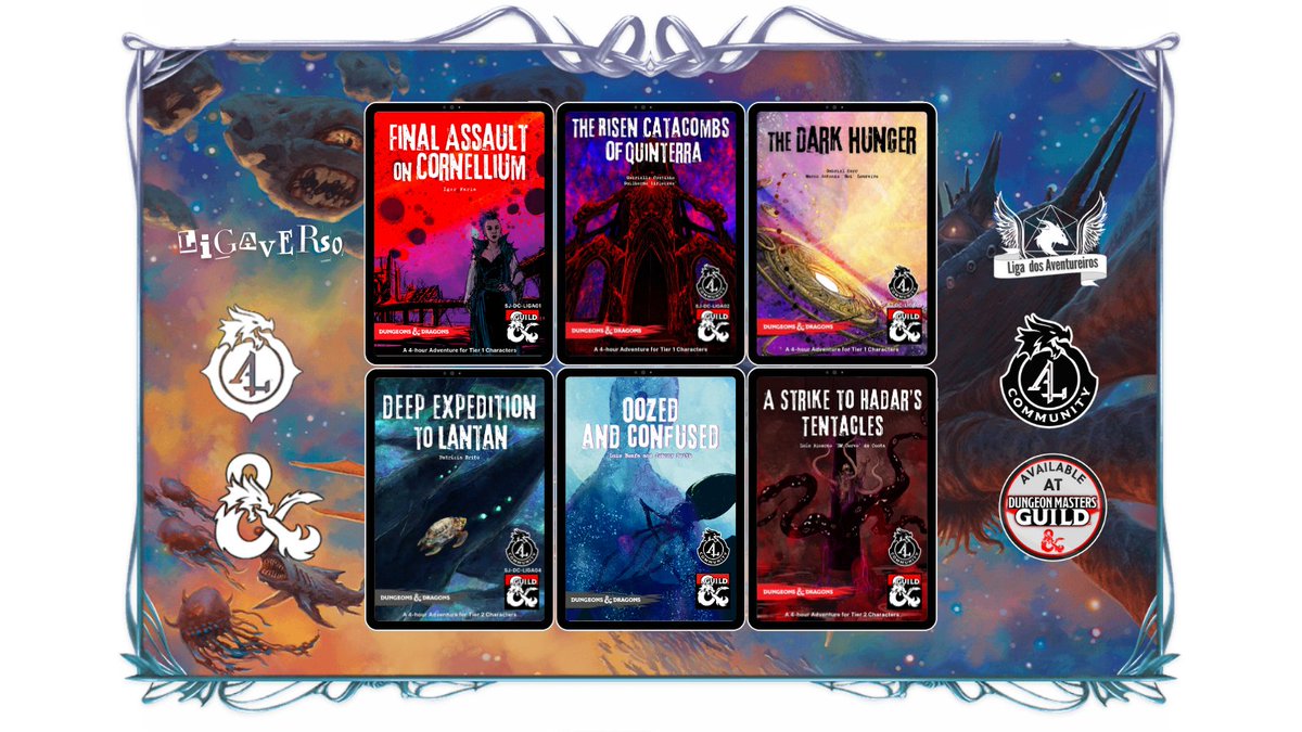 patbritooficial's tweet photo. Olá! Não sei se vcs, querides, estão sabendo, mas nós lá da @ligaventureiros publicamos uma série de 6 aventuras no cenário de Spelljammer. São aventuras de um programa oficial de @DnD_AdvLeague, ou seja jogo organizado de Dungeons and Dragons. Confere uma surpresinha no fim 🧶+ https://t.co/HiV6D02ThZ