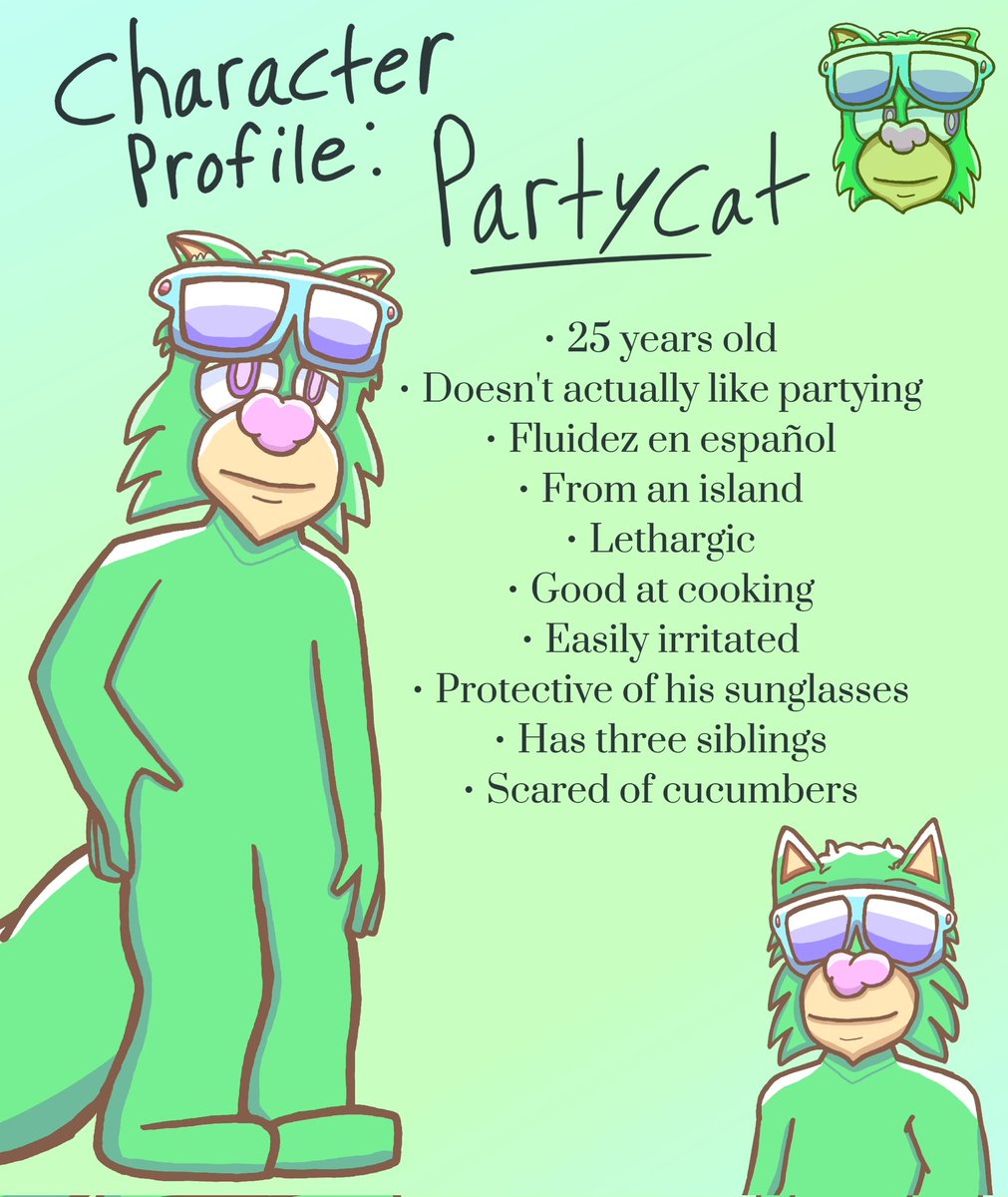For the sixth character profile, we've got the former king of Party Kingdom, and the team's resident snoozer: Partycat!

Odia que lo despierten.
