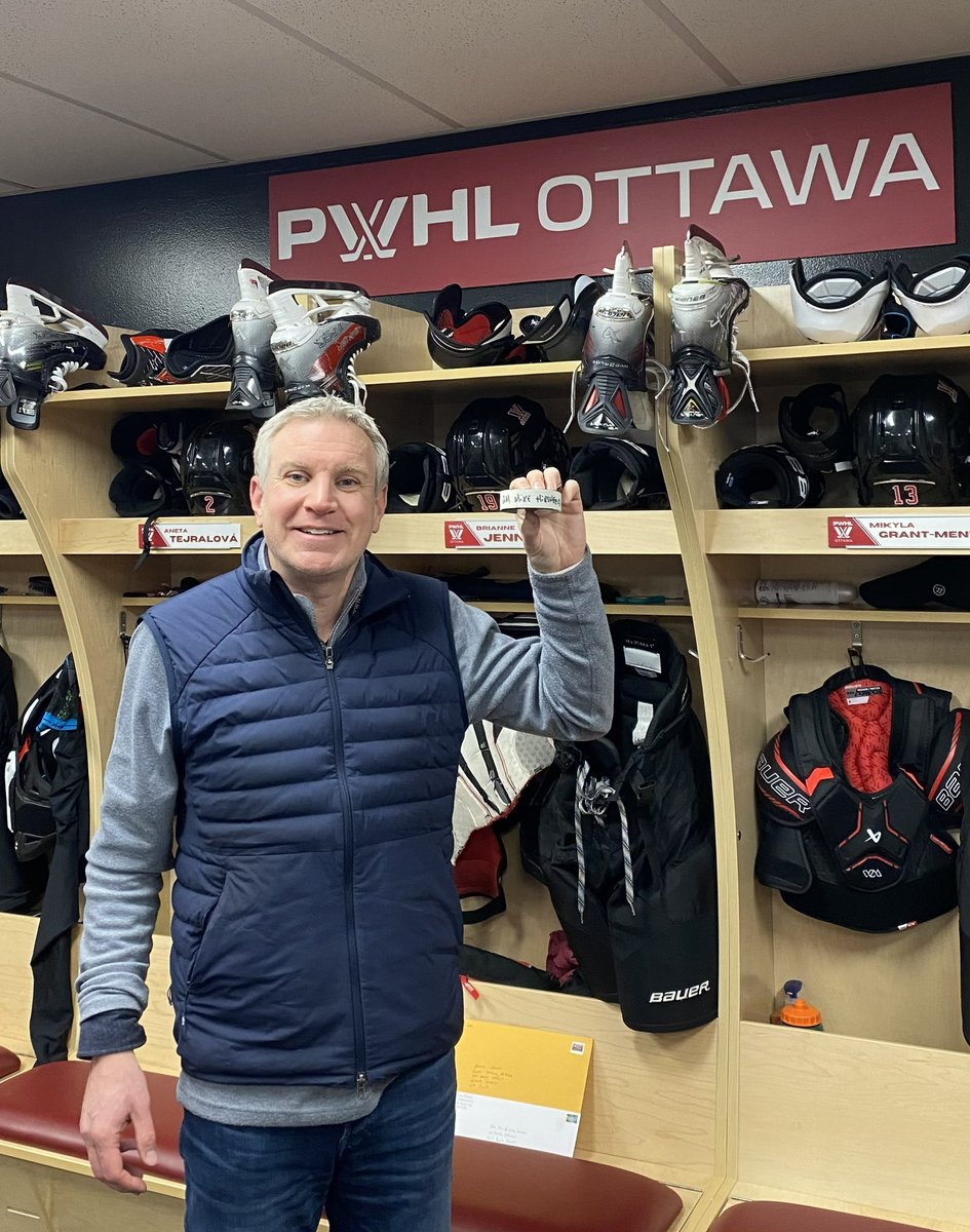 gmottawa's tweet photo. Milestone: First team win as GM of @pwhlottawa

Thank you to the players for snagging this for me. Something I will cherish forever.

#pwhl #pwhlottawa #win #firstwin #hockey #womenshockey #gamepuck https://t.co/NSn0CRBc4Y