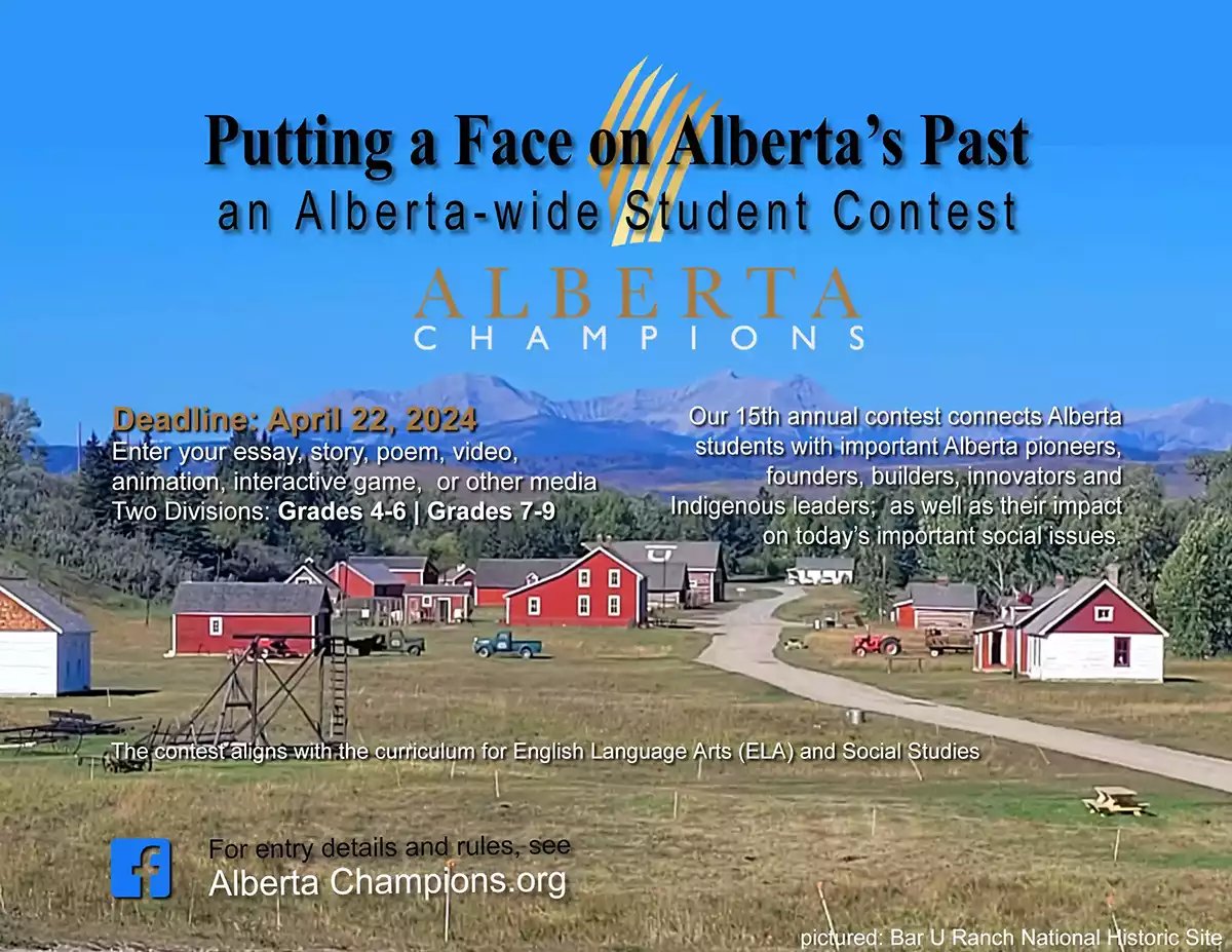 Alberta Champions Project Launches today! Gr 4-9 Students create a multimedia entry about great Albertans, catch the inspiration, start to emulate the champions, begin their community involvement, and can WIN GREAT PRIZES! @AlbertaChampion @kcgoosen albertachampions.org/student-contes…