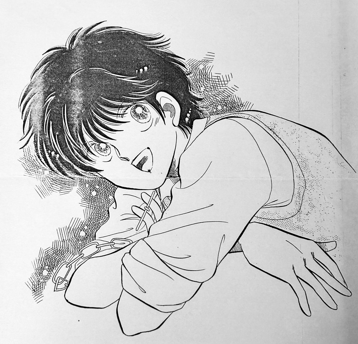 おはようです

昨日の絵はやはり1986年でした

こちらが1985年後半
まだ読切描いてた頃、その予告カット 