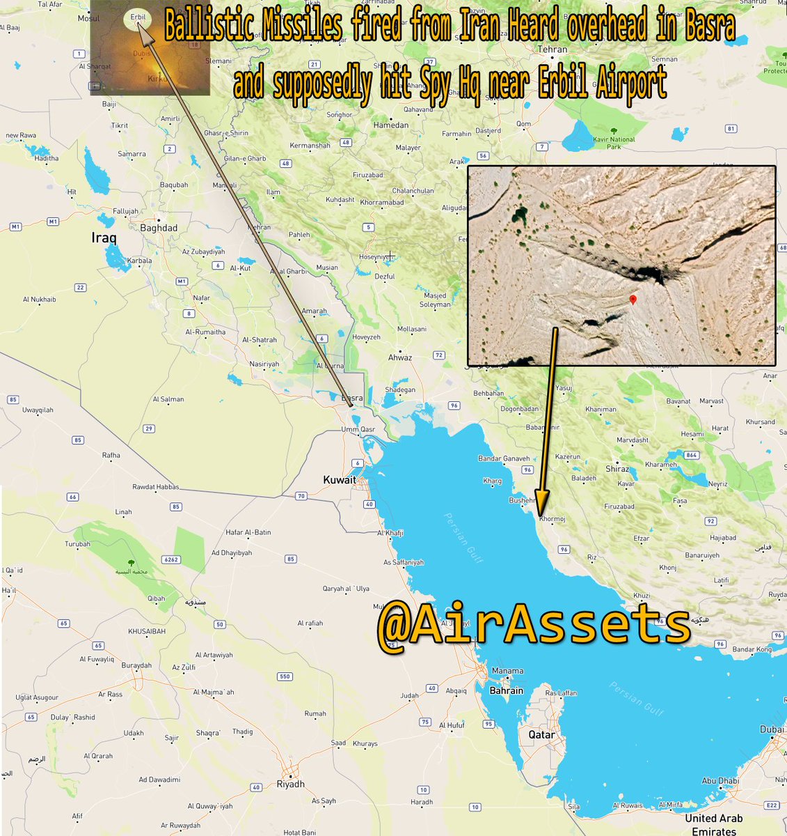 AirAssets's tweet photo. #ErbilAttack #Iraq #Iran #IRGC #BallisticMissileAttack 15 January 2024 #spybase https://t.co/TMwr8TZVjv