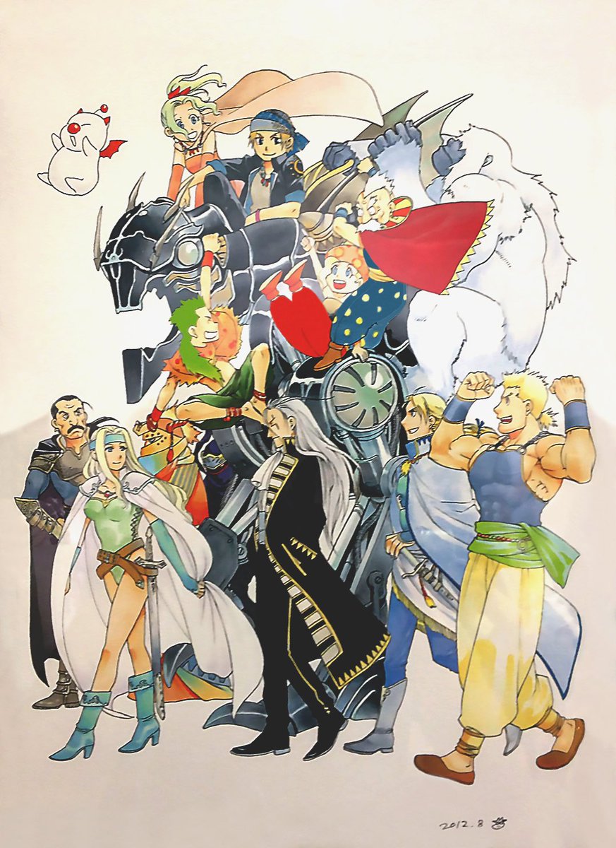 aertism's tweet image. i just found out that fullmetal alchemist’s mangaka drew this final fantasy 6 art and im crying