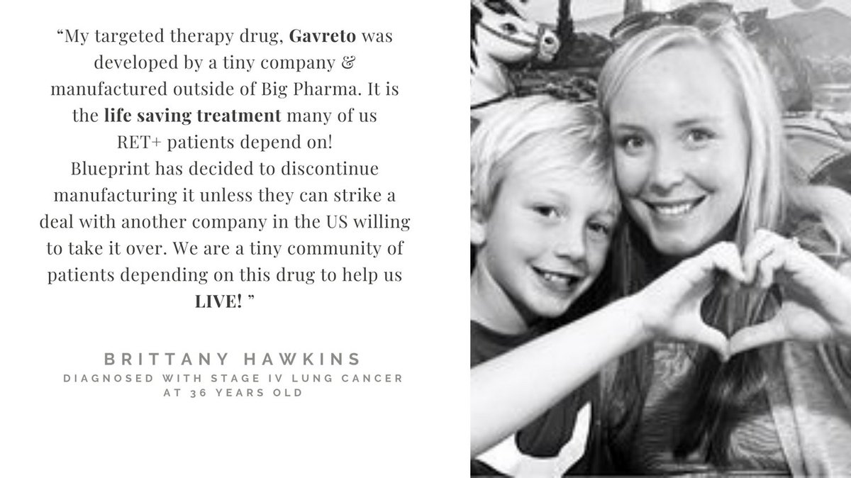 Kentucky survivor, Brittany, needs help spreading the word! Her life saving drug is at risk of no longer being available to her & others diagnosed with RET+ lung cancer! Please share to help bring attention to her story so this TKI can continue to save lives!! #anyonewithlungs