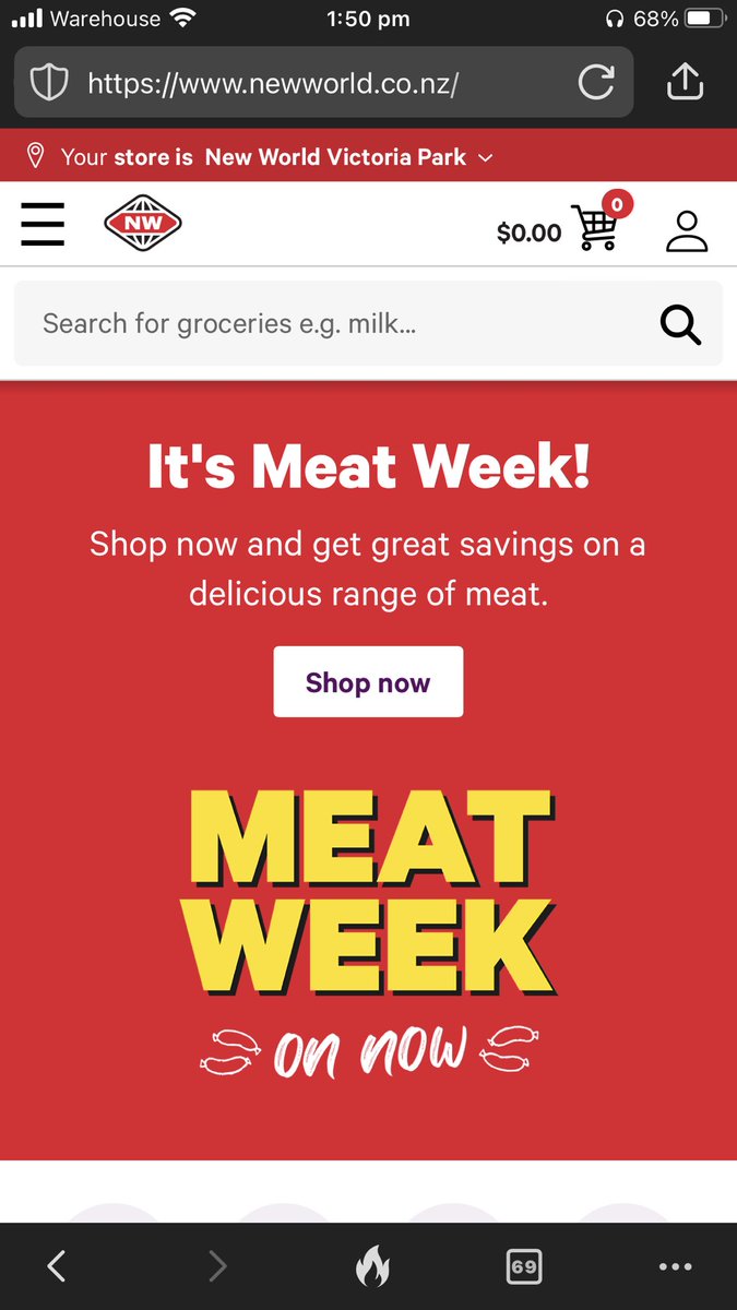 Ironic moment of the day… Went onto the new world website to see what I could find about low emissions / local foods for my carbon footprint challenge, and saw this ad 🤦🏻‍♀️
Way to fast track climate change <a href="/newworld/">New World</a> #climatechange #aglobby #twotonnes #vegetarian