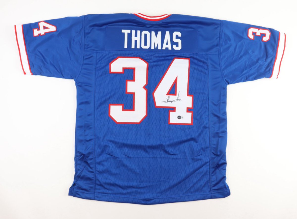 🚨 Giveaway 🚨 To Celebrate the Bills Victory tonight, I’m giving away a signed Thurman Thomas Jersey. Requirements to enter: 1. Must follow this account 2. Like and Retweet 3. Comment #BillsMafia 4. Tag a Bills fan Winner selected next Sunday Good Luck!!!