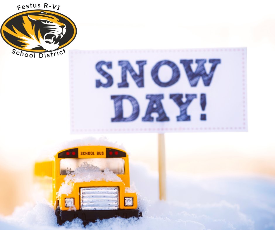 SNOW DAY!
Because of the road conditions from today's snow and the bitter cold overnight temperatures, there will be NO SCHOOL TOMORROW, TUESDAY, JANUARY 16th in the Festus R-6 School District.
Activities scheduled for tomorrow evening are NOT CANCELLED at this time.
#WeAreFestus