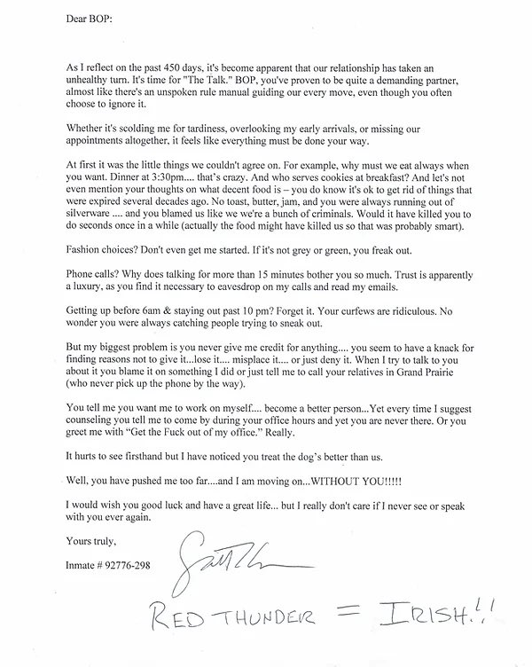 My letter to the BOP 

#incarceration #prison #federalprison
#Legal #sarcasm
