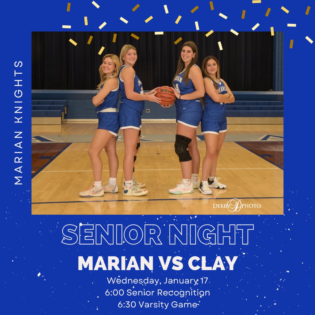 MHSLadyKnights's tweet photo. Senior Night
🏀 Wednesday, January 15 vs. Clay
🏀 6:00 Senior Recognition
🏀 6:30 Tip-off https://t.co/TM5bvjcMVo