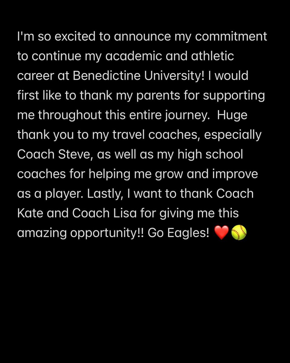 Excited for the next 4 at Benedictine!❤️