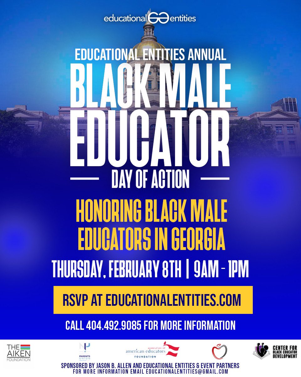 Nominate a Black male teacher/educator/father in Georgia by MLK Day, January 15th. 

🔗docs.google.com/forms/d/e/1FAI…

Follow @SpeakBlackMan and stay tuned to details on our virtual panel.