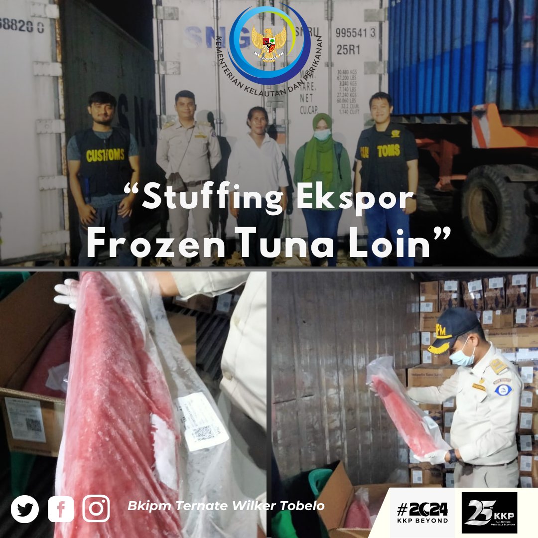 Hai #sahabatquarantine, 15 Januari 2024
Pejabat Karantina Ikan melakukan pengawasan stuffing ekspor Frozen Tuna Loin yang melalui pelabuhan laut Tobelo
#MENTERIKKP #SAKTIWAHYUTRENGGONO #KKPGOID #KKPBeyond