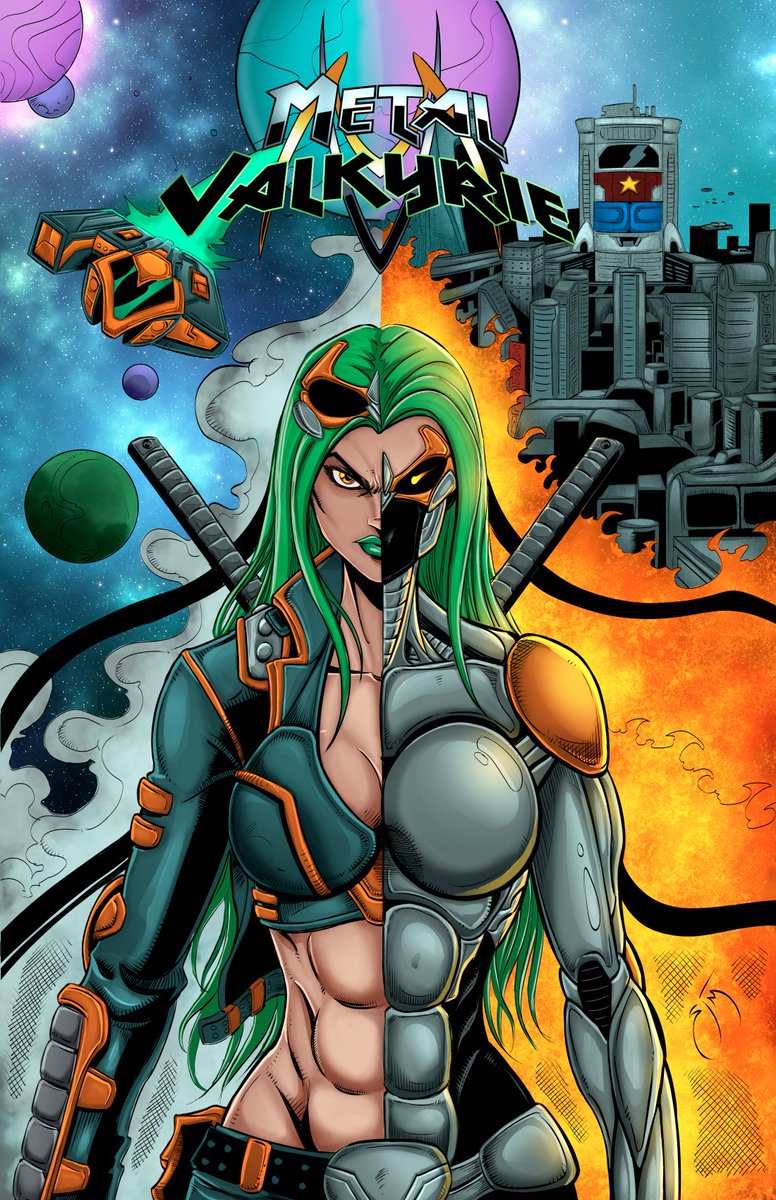 Simon_Pothier's tweet photo. LOANI : Metal Valkyrie with colors by Beacon. #NATverse #HeavyMetal #Indiecomics #MetalValkyrie   A 28 Page story included in the pages of Tales From The NATverse #2 a 116 Page full color book.      Link to campaign in the comments below👇 ;) https://t.co/g0pv0QocPt