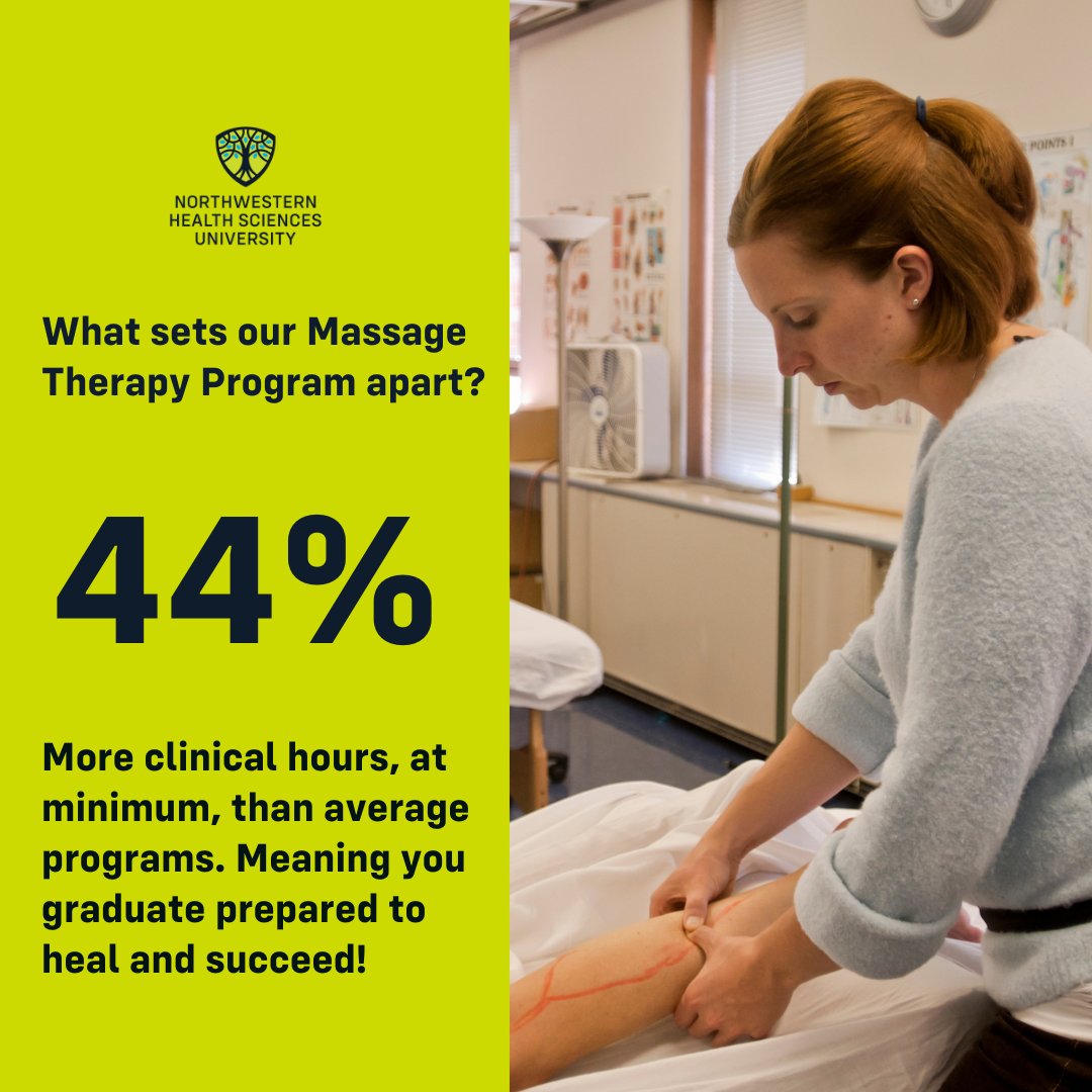 Our Massage Therapy program is ranked #1 in the country (according to Collge Factual), and here's one reason why... 🤩

Visit our website for testimonials, curriculum info and more! #massagetherapy #massageschool #massageprogram #massagestudent #holistichealth #NWHSU