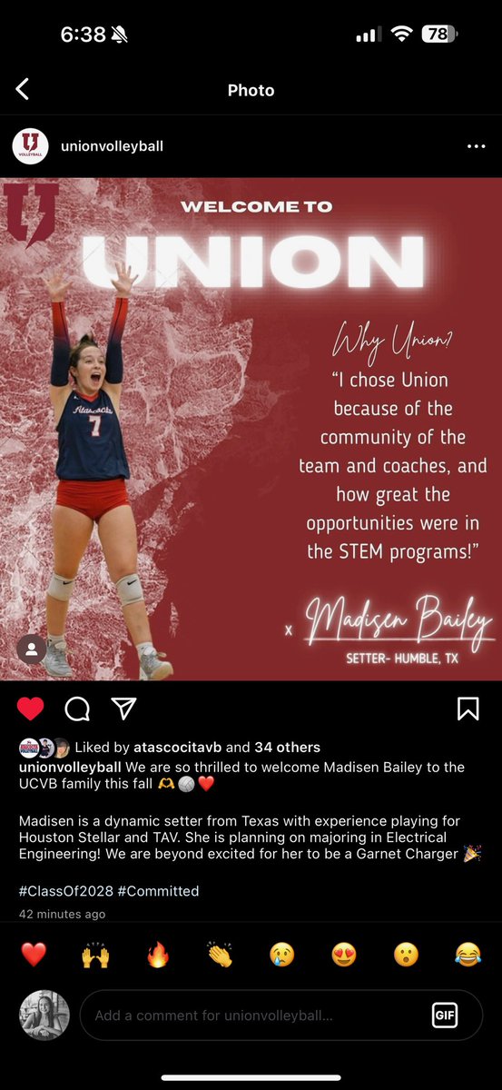 Now it’s really starting to feel real!! So proud of Madisen  <a href="/UnionCollegeVB/">Union College Volleyball</a> <a href="/UnionCollege/">Union College</a> !!  Can’t wait to see Madisen find her joy in her next journey!! <a href="/atascocita_vb/">AHS VOLLEYBALL</a> <a href="/TAVHouston/">TAV Houston</a>