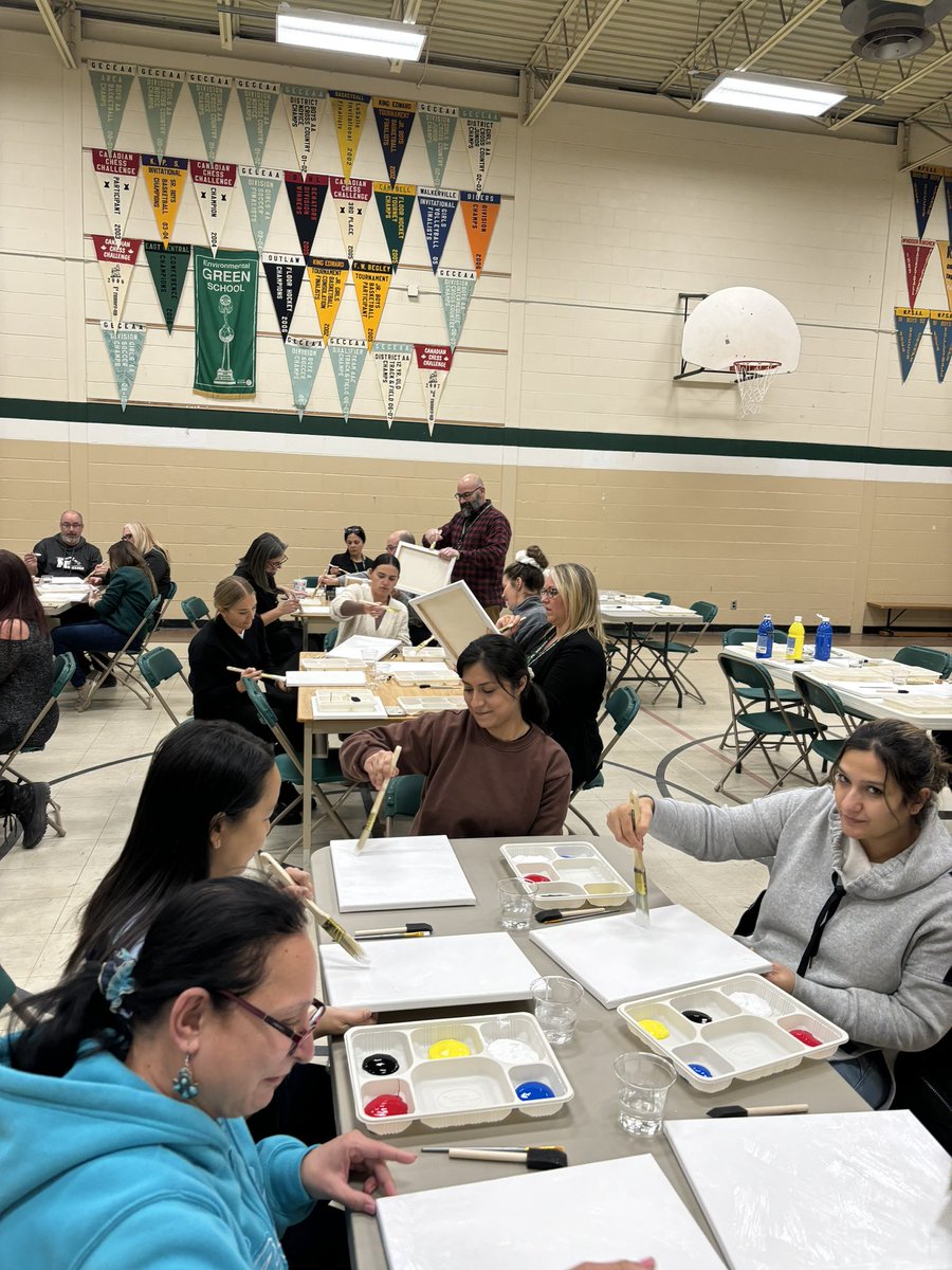 Thank you to the VERY talented <a href="/MrDufault/">Ron Dufault</a> for leading our <a href="/JAMMustangs/">McWilliam Mustangs</a> staff through a painting session-we are so lucky to have you on staff!