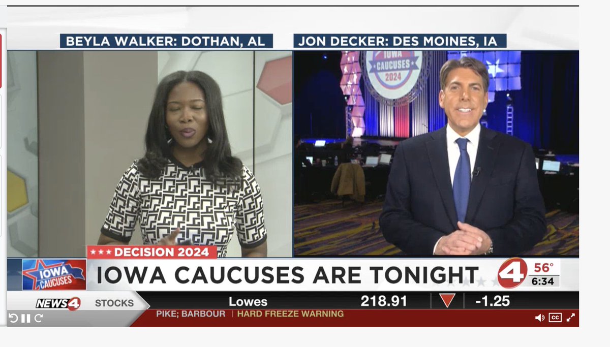 BREAKING: Donald Trump wins the Republican presidential caucuses in Iowa. #APRaceCall at 7:31 p.m. CST. and #JonDecker continues to report for @WTVYNews4 and all @GrayTelevision stations #Election2024 #IowaCaucuses #iowacaucus2024