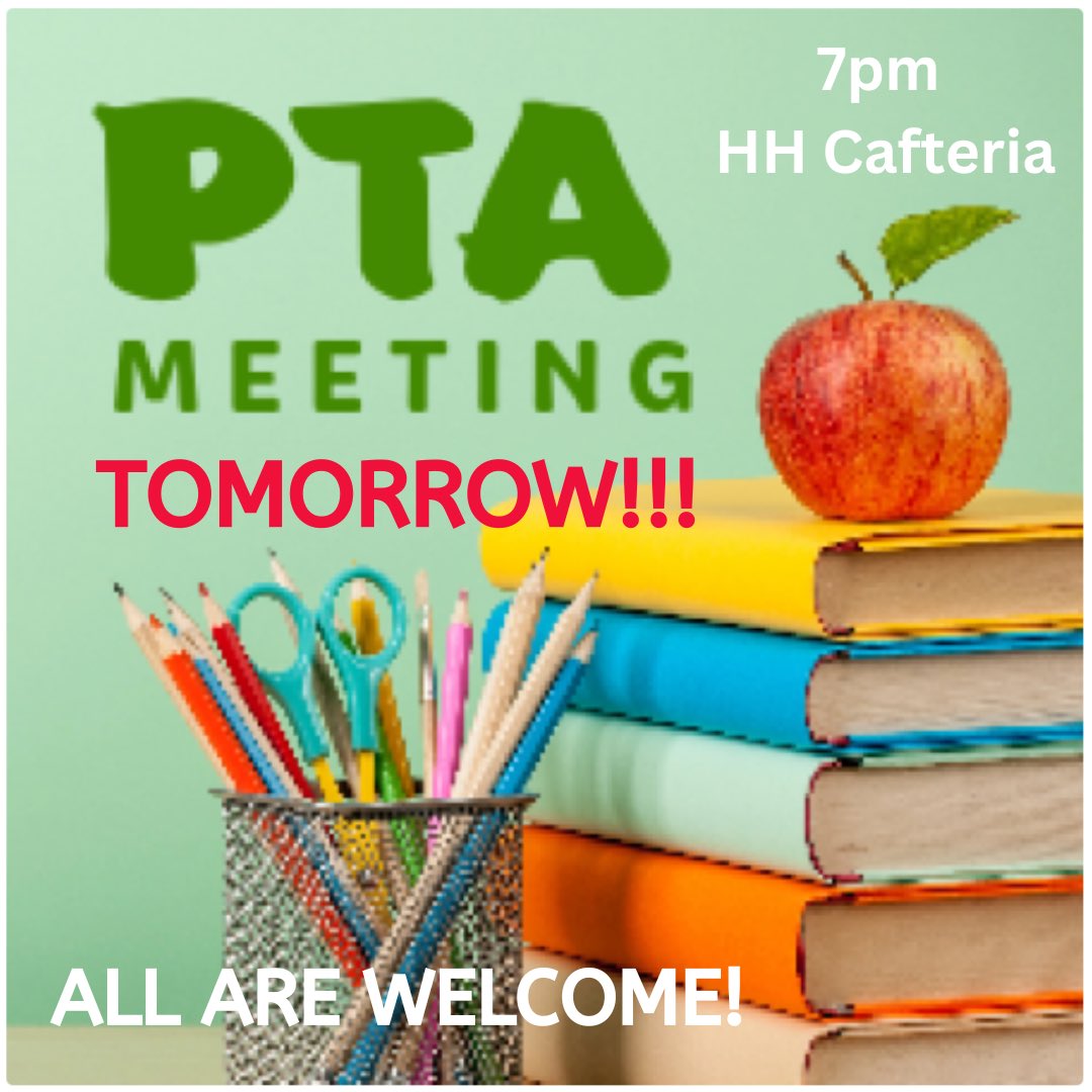 Please join us TOMORROW for our first General PTA Meeting of 2024! We hope to see you there! ❤️💙