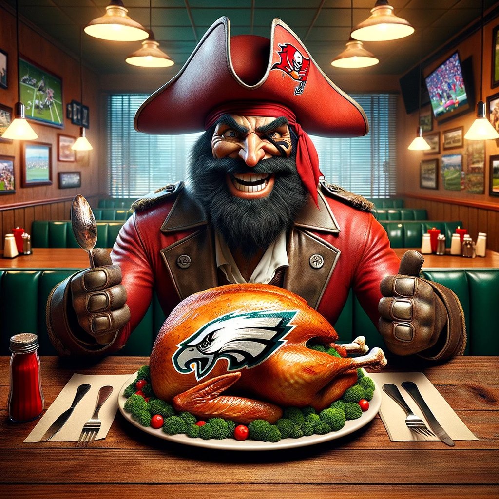 DrSlotsDrip's tweet photo. Just finished this awesome art piece! 🎨 The Bucs are hungry for some eagle tonight! 🏈🦅 Let's go, @Buccaneers! 🙌 #Buccaneers #GameDayArt #HungryForVictory @Eagles #PHIvsTB #GoBucs https://t.co/osDFmu7TMV