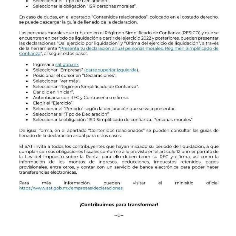 AfimeFiscal's tweet photo. #ComunicadoSAT 

El SAT recuerda a las personas morales que se encuentren en proceso de liquidación, que deben presentar su declaración antes del 17 de enero. 

Para mayor información, pueden visitar el minisitio en 
https://t.co/bb4B9Fex8t https://t.co/YZizABgc6E