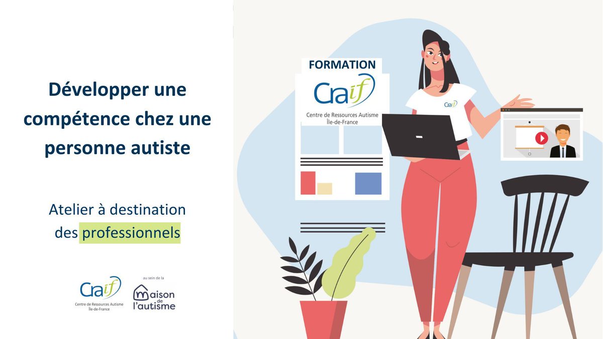 Atelier I Développer une compétence chez une personne autiste

🎯 Donner des clés pour aider la personne autiste à développer des compétences et notamment dans le domaine de l’autonomie, du scolaire...

📅 Vendredi 26 janvier 2024, de 09:30 à 12:30 

ℹ️ buff.ly/3u31hyh