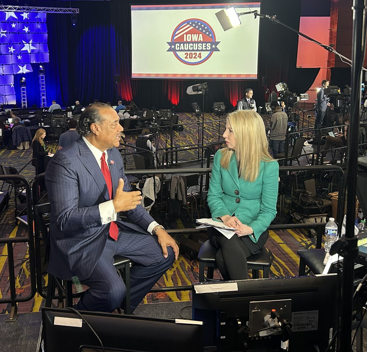 Mat Morrison (@dmatmorrison) on Twitter photo The BBC’s coverage is off and running, as Trump is projected to win the #IowaCaucus
<a href="/CaitrionaPerry/">Caitriona Perry</a> spoke with Trump senior advisor <a href="/Bruce_LeVell/">Bruce LeVell</a> about the campaign’s operation in Iowa (and weather, of course) The BBC’s coverage is off and running, as Trump is projected to win the #IowaCaucus
<a href="/CaitrionaPerry/">Caitriona Perry</a> spoke with Trump senior advisor <a href="/Bruce_LeVell/">Bruce LeVell</a> about the campaign’s operation in Iowa (and weather, of course)