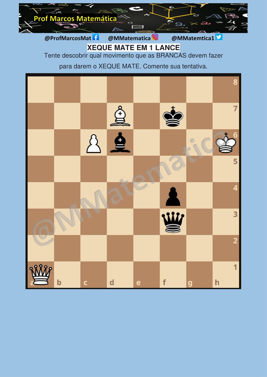 triaslabCS_rep's tweet photo. DESAFIO POLGAR - 223
Faça sua jogada e MARQUE UM AMIGO. Vamos fazer mais pessoas se divertirem.
Desafie seu cérebro e melhore suas habilidades no XADREZ.
#XadrezPedagógico #chess #xadrez #scacchi #échecs #sjakk #sakk #棋 #Schach #체스 #ajedrez #チェス #jogoxadrez #xequemate https://t.co/wsxgl1KpZw