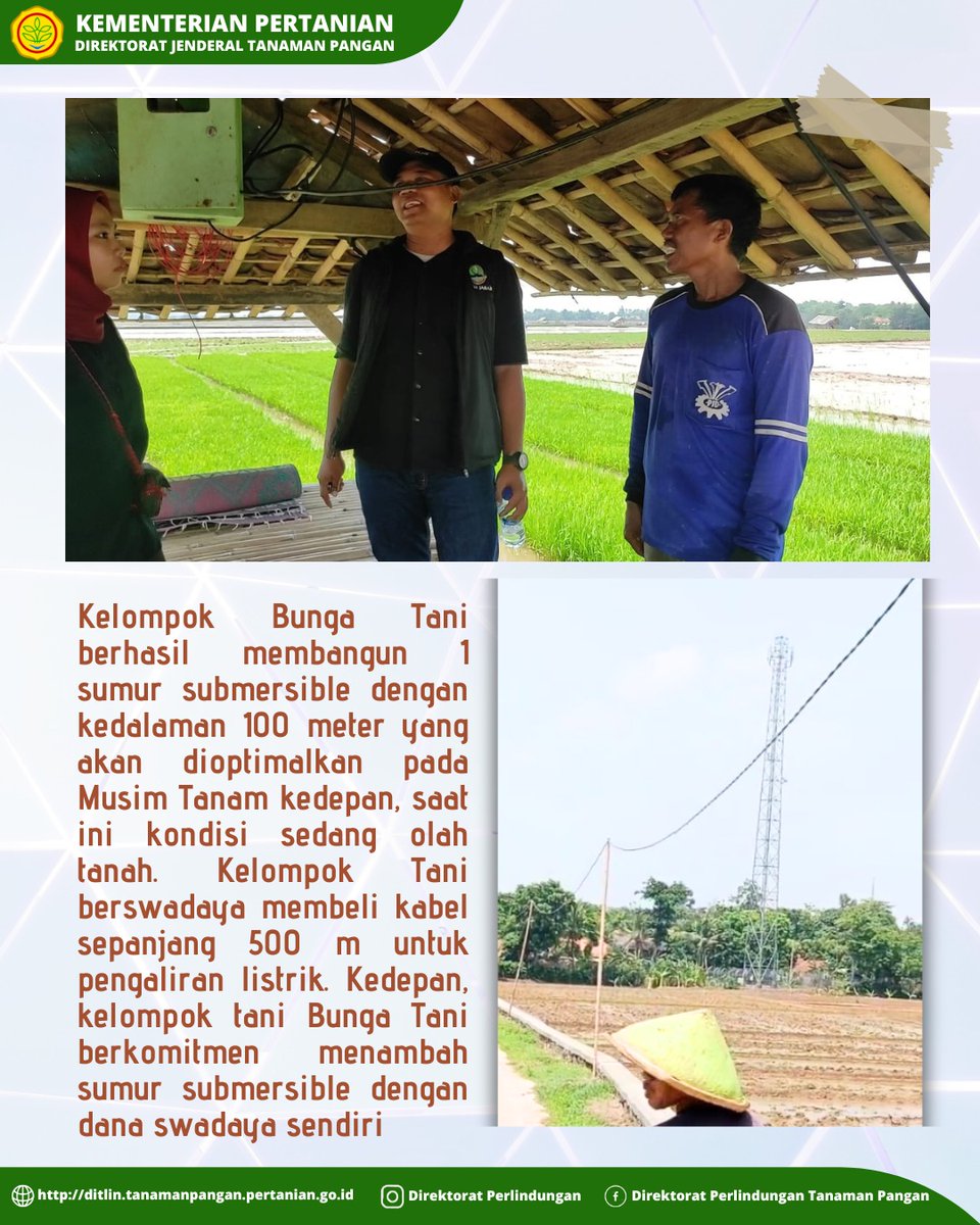 ditlin_tp's tweet photo. DEM AREA DPI - TINGKATKAN PRODUKTIVITAS LAHAN DAN INDEKS PERTANAMAN DI KABUPATEN SUBANG

Subang - Kelompok Bunga Tani berhasil membangun 1 sumur submersible dengan kedalaman 100 meter yang akan dioptimalkan pada Musim Tanam kedepan, saat ini kondisi sedang olah tanah. https://t.co/mmZ19wtU2T