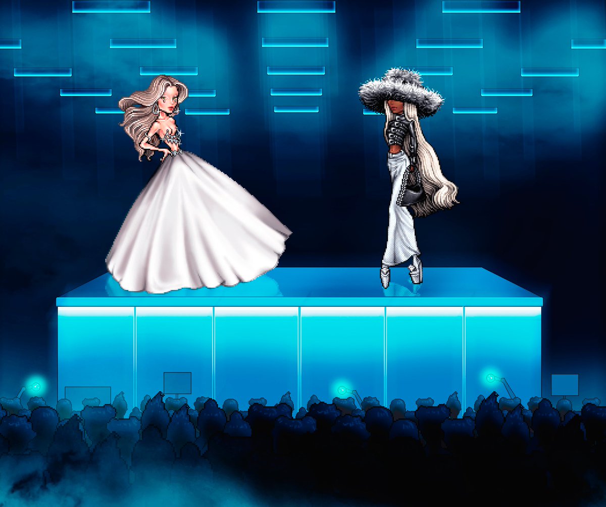 Two models beside me but I only have one golden photo in my hands.. is it vero or madison?✨