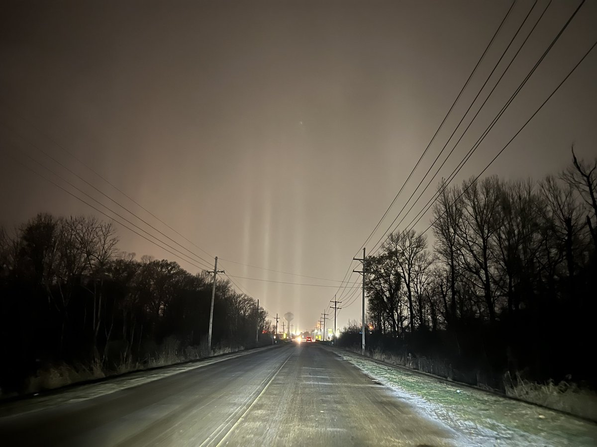 Light pillars in Jackson, MS!