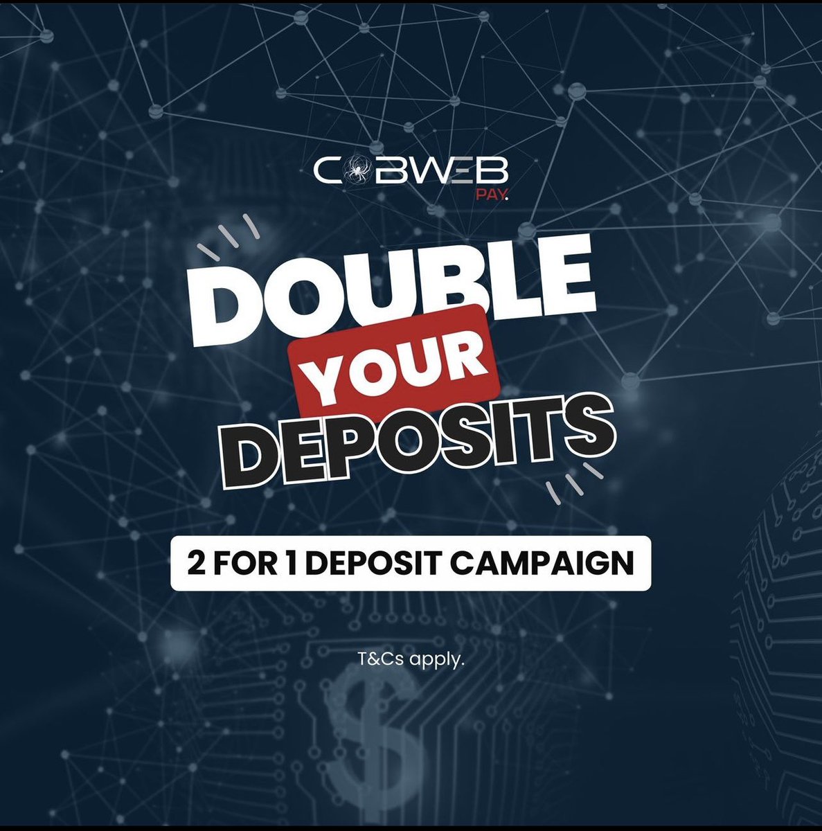 Buying crypto in Aus? Why not double your deposit?

cobwebpay.com/2-for-1-deposi…