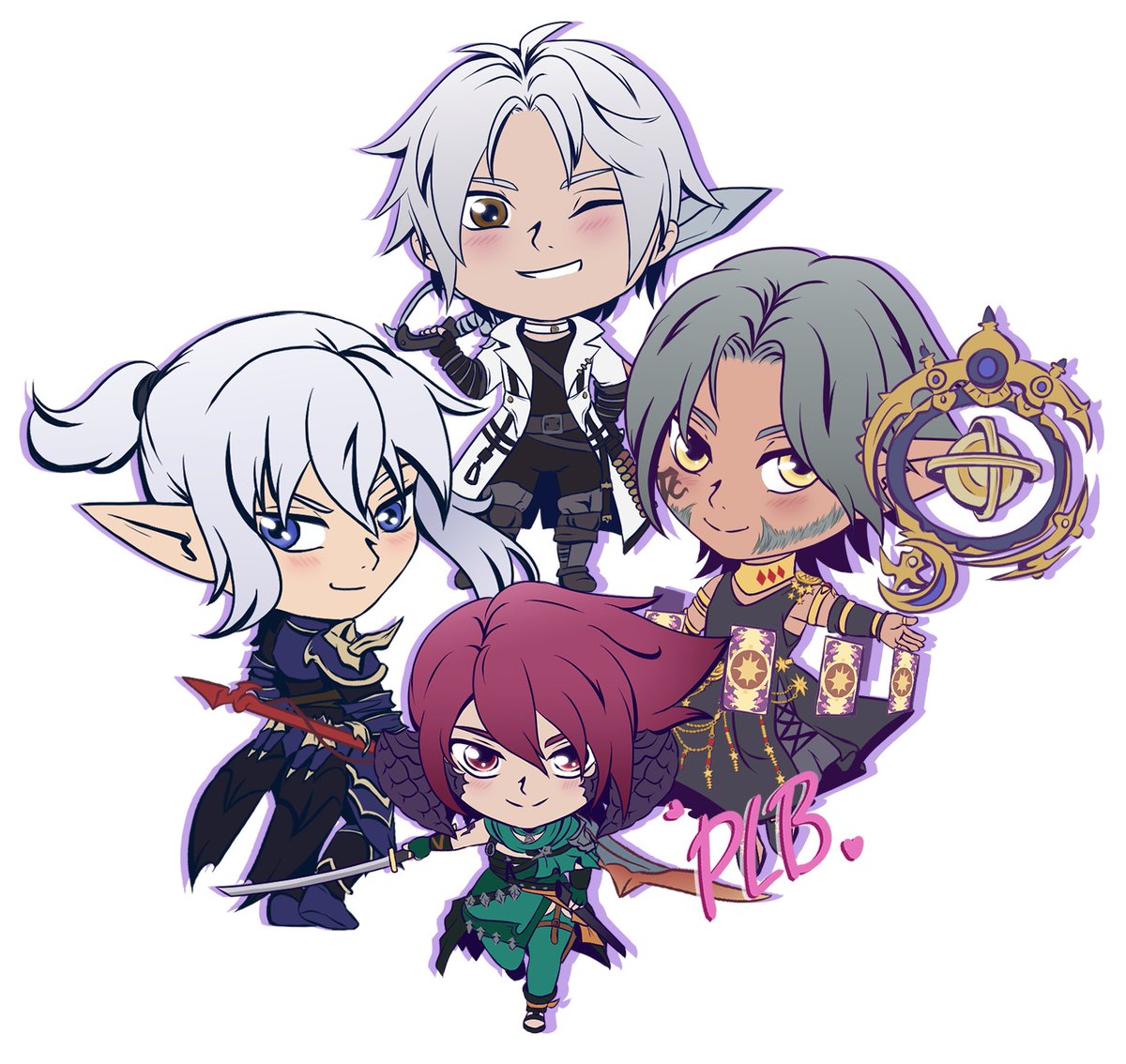 Pink_Lunch_Box's tweet photo. Chibi Team Thavnair 💖💖💖
#ffxiv #ffxivart #estinien #thancred #urianger https://t.co/MmFxRqXyYu