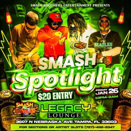 sykowrek's tweet photo. We outside #TAMPA #STPETE #LEGACYLOUNGE #SMASHBROSENT #ARTISTSPOTLIGHT Jan 26th pop out out we at Legacy Lounge Tampa @keon_brown574 will be performing live #LIKE #RETWEET #MOVIE #MICTALK let’s goooooooo‼️‼️‼️‼️‼️ https://t.co/a5aZn41IEn