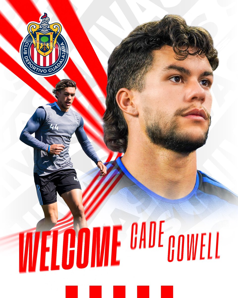 ⚔️ Welcome to El Más Querido de México, Cade! 🇲🇽

🛡 From now on, 4️⃣0️⃣ million ChivaHermanos will fight beside you! 🔥

🇲🇨 <a href="/CC4Official/">Cade Cowell</a> is a Rojiblanco! 🐐

ℹ️ All the info ➡️ bit.ly/3U02d0W