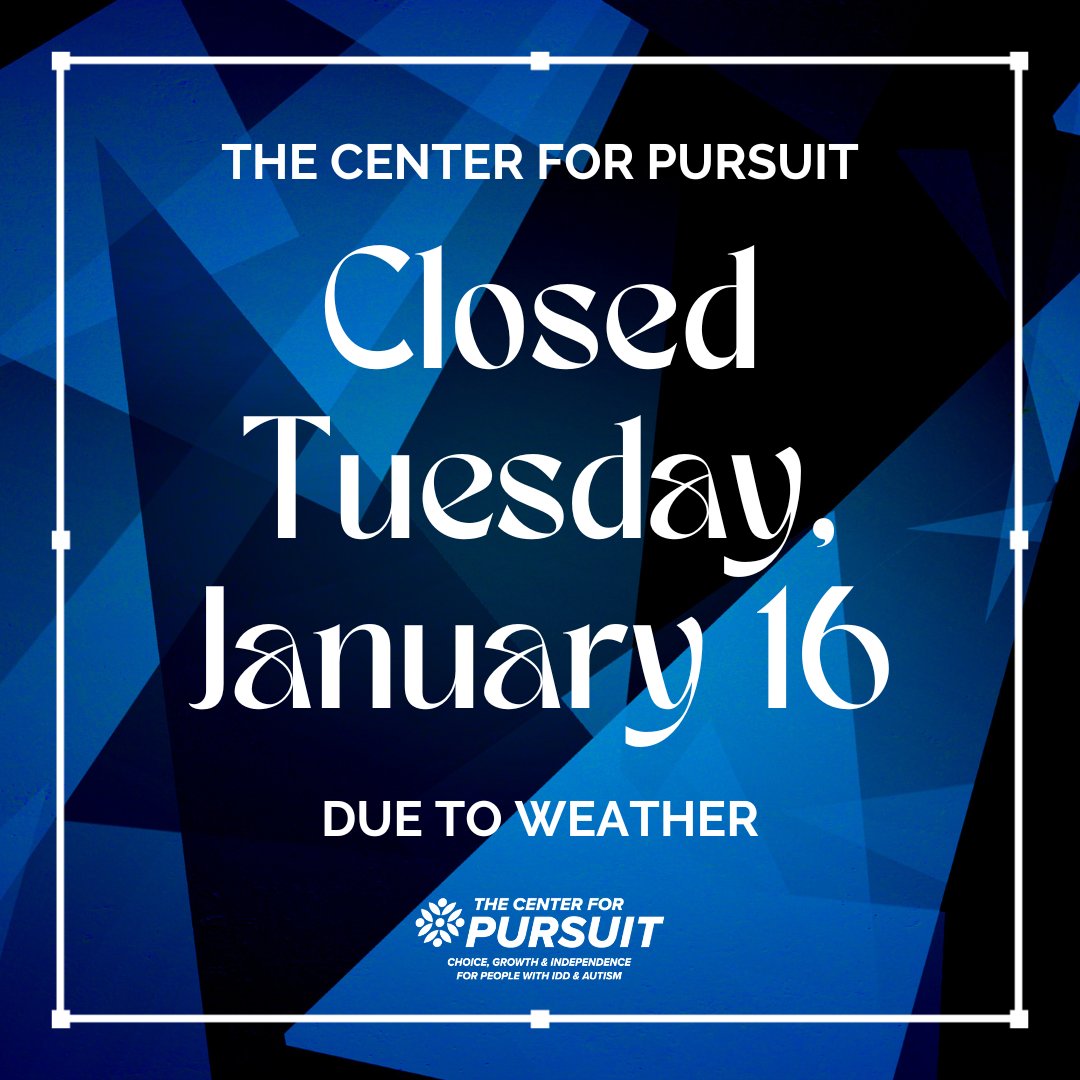 PursuitCenterTX's tweet photo. Due to the freezing weather conditions expected tonight and tomorrow, The Center for Pursuit will be closed tomorrow. We prioritize the well-being of our staff and clients, and it's important to ensure their safety during extreme weather. https://t.co/ALJ6c8XfqE