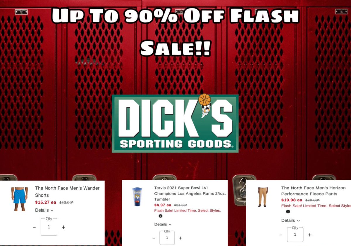 👚 Up To 90% Off Flash Sale via Dick’s Sporting Goods. Up To 83% Off The North Face.

🆓 Free Shipping At $49 Or More With A DSG Account. Free Shipping At $65 Or More Without.

🏷️ Flash Sale - bit.ly/4aUHPEH
🌄 The North Face - bit.ly/48xKS48

#LRDeal | #AD