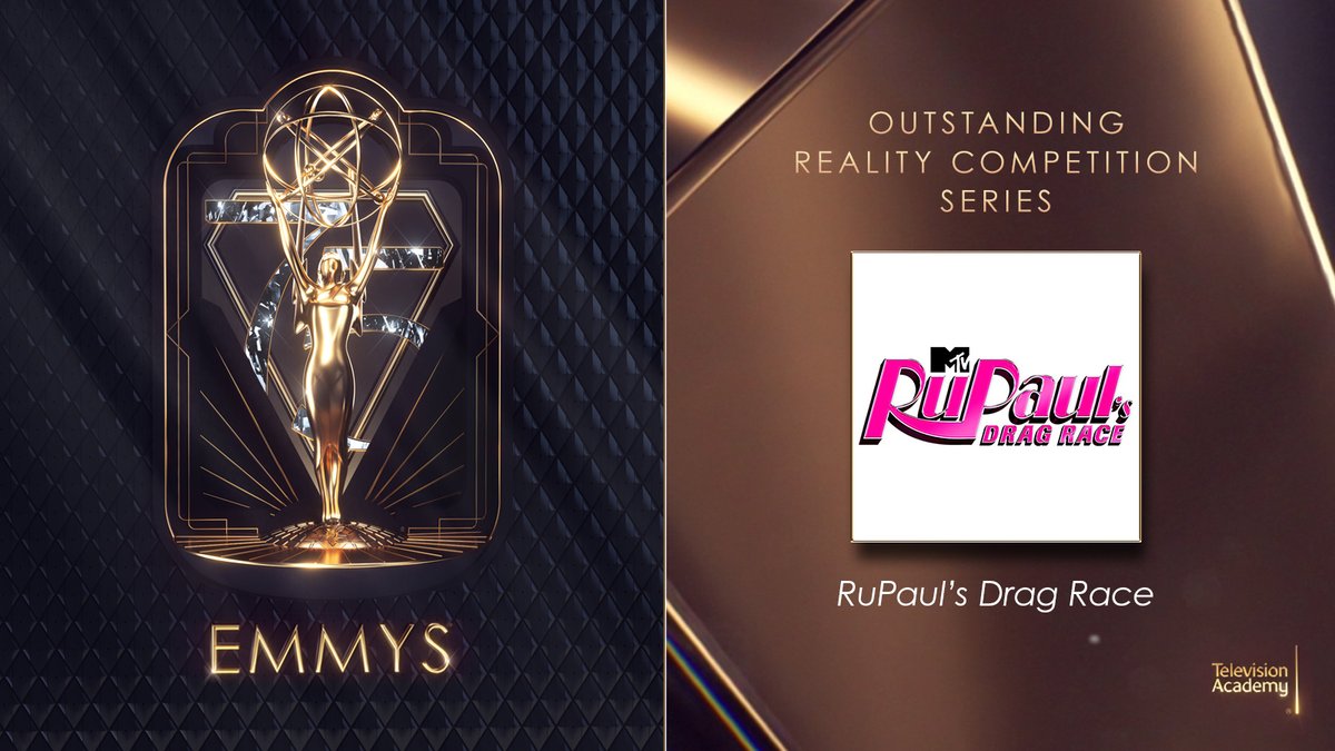 TelevisionAcad's tweet photo. The Queens take it! @RuPaulsDragRace (@MTV/@paramountplus) wins the #Emmy for Outstanding Reality Competition Program! #Emmys #75thEmmys https://t.co/loAQp7WiF8