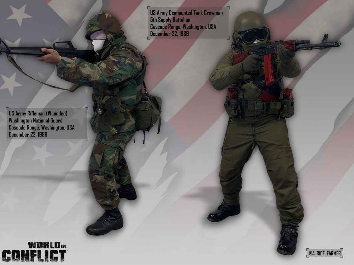 A_Rice_Farmer's tweet photo. Low on supplies and scavenging any equipment found, injured Rifleman and a dismounted Tank Crewman fight in the Cascade Mountains against Soviet pockets.
#WorldInConflict #Cosplay https://t.co/oQSrKqRFne