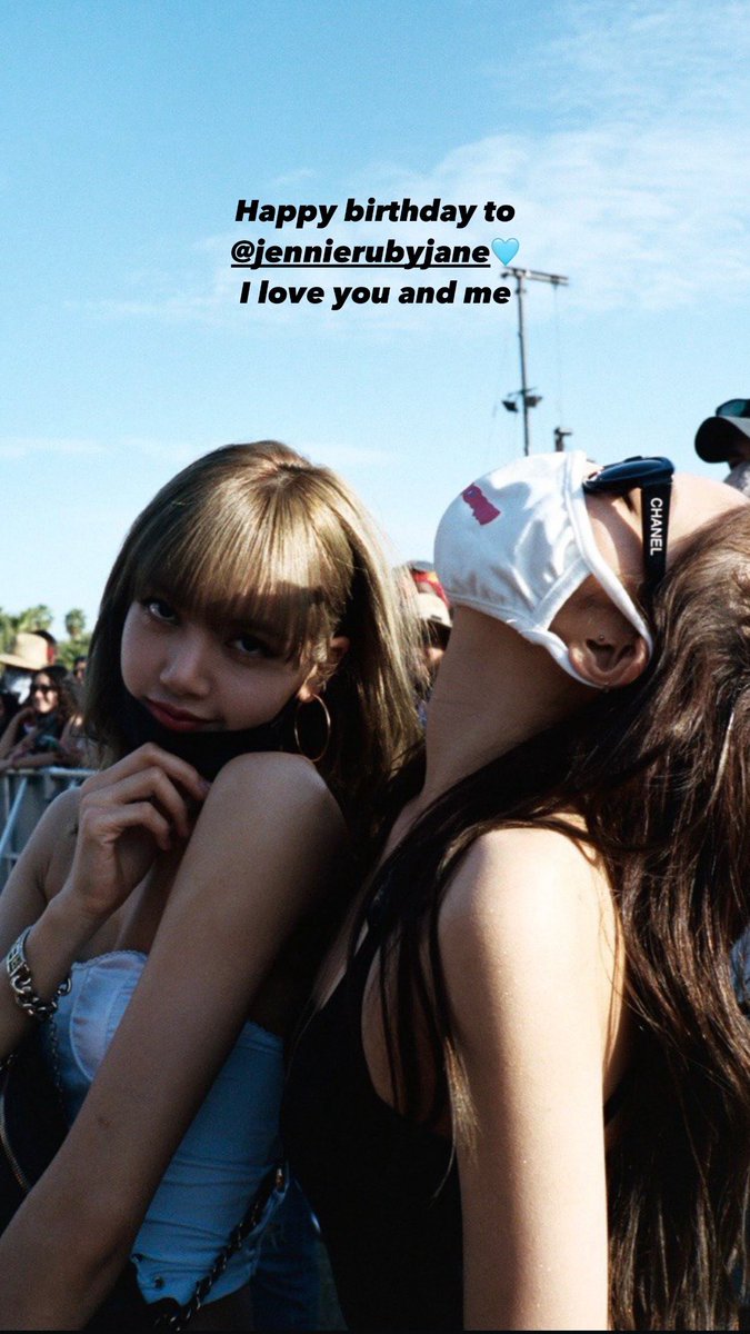 blackpinkbabo's tweet photo. Lisa IG story 💛 @Blackpink 

“Happy birthday to @.jennierubyjane 🩵 I love you and me” https://t.co/8Gx6qcQBGX