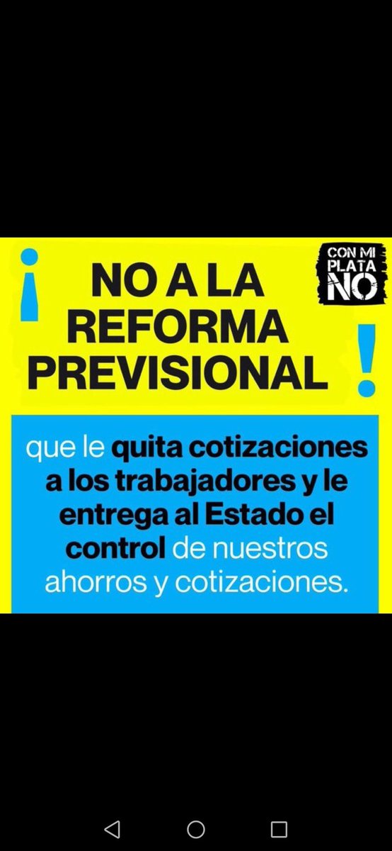aggrezgmailcom's tweet photo. @CASSANOBL3 @GobiernodeChile @GabrielBoric así cómo revocará P.gracias,tmb puede derogar ley d Freí,Lagos, Bachelet q han hecho mier..#LeyAFP q perjudican a to2 ls trabajadores,tal cómo lo ha dicho @PamJiles ahí se notará efectiva% q están pensan2 en la ciudadanía #Mi6xCientoNO #ConMiPlataNO https://t.co/XqbbwBrujF