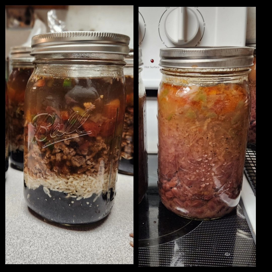 AngeredBeaver's tweet photo. #Canuary 
Well, I think I'm done with hamburger canning for now.
7 - 20 oz jars of taco soup
7 quarts of burrito in a jar
16 pints of hamburger
Next weekend...Chicken! https://t.co/OOzFEOzpF4