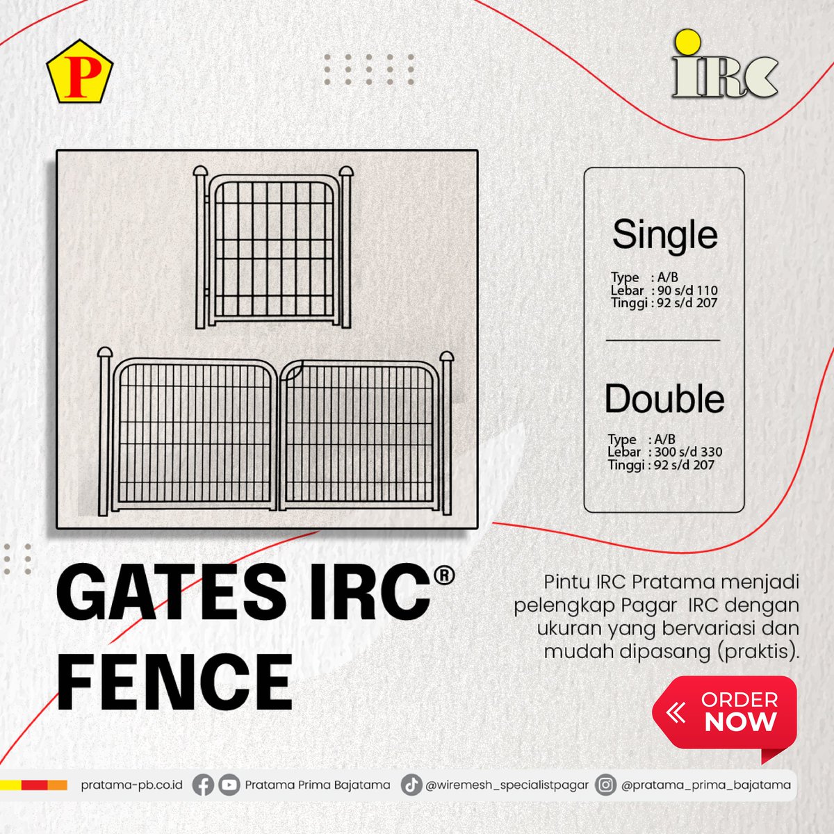 PBajatama's tweet image. Kombinasi Pagar IRC ini memberikan keamanan dan gaya minimalis, selain itu Pratama juga menerima pesanan ukuran dan bentuk (custom)  yang sesuai dengan kebutuhan dan keinginan konsumen ✨

#pagarirc #pagarbrc #konstruksi #materialbangunan #infobangunan #infobekasi #irc #pintubrc