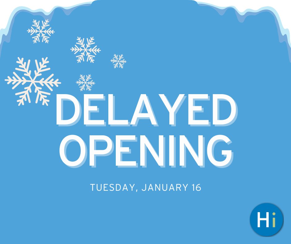 Due to anticipated inclement weather and poor driving conditions, all HCLS branches will open at 11 am on Tuesday, January 16. Please check for updates on social media and our website before traveling to the Library.