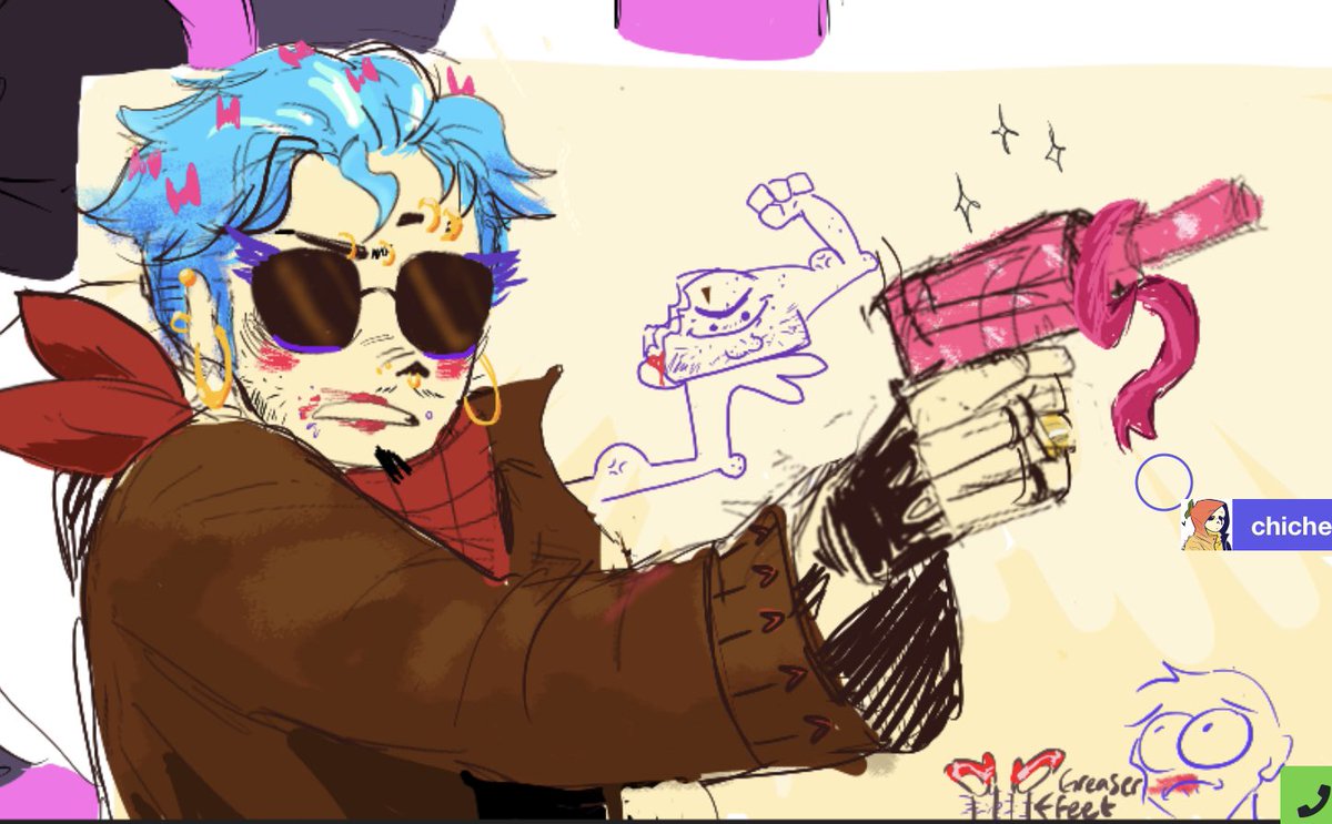 I was trying to draw cowboy greaser when they jumped me in magma
The ones responsible for this: 
<a href="/Chichemdraws/">Chichem 💫</a> @Derpypaps <a href="/Skele_Bopa/">Skelebooba ✨️</a> <a href="/kota_randomz/">Kota_randomz☕️</a> 
#undertale #greasersans #Underverse #THEYJUMPINME