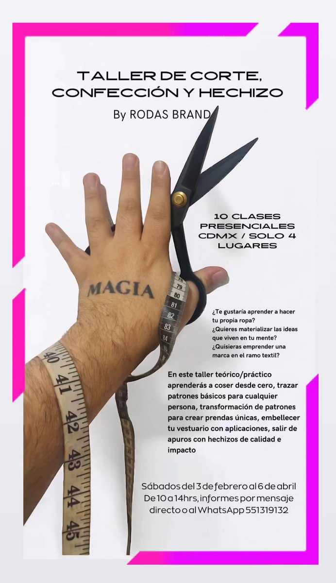 Amiguites, ya tenemos fechas de nuestro primer taller presencial de CORTE, CONFECCIÓN Y HECHIZO en CDMX. 10 clases en dónde aprenderán todos los trucos para crear sus vestuarios. Info por DM o al WhatsApp