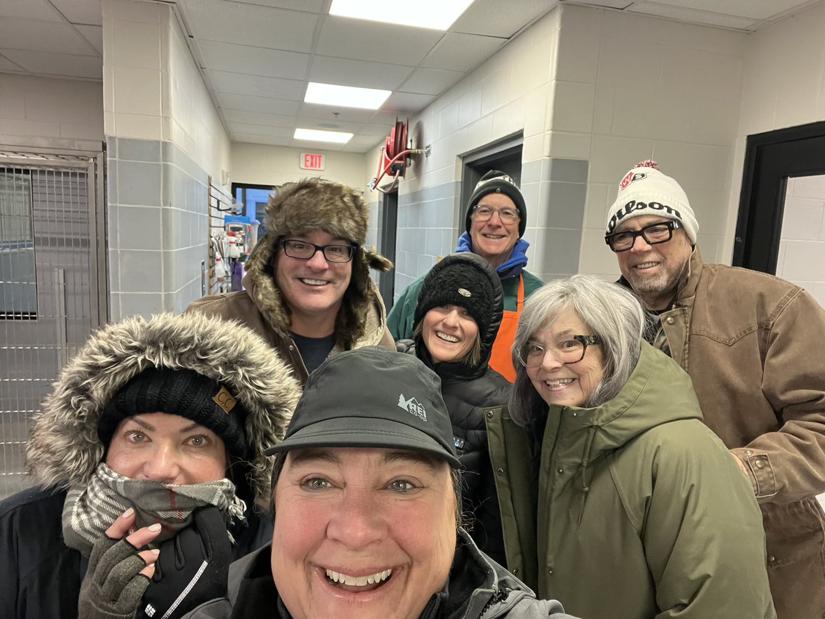 No matter the weather, nothing stops our morning crew of dog volunteers!
